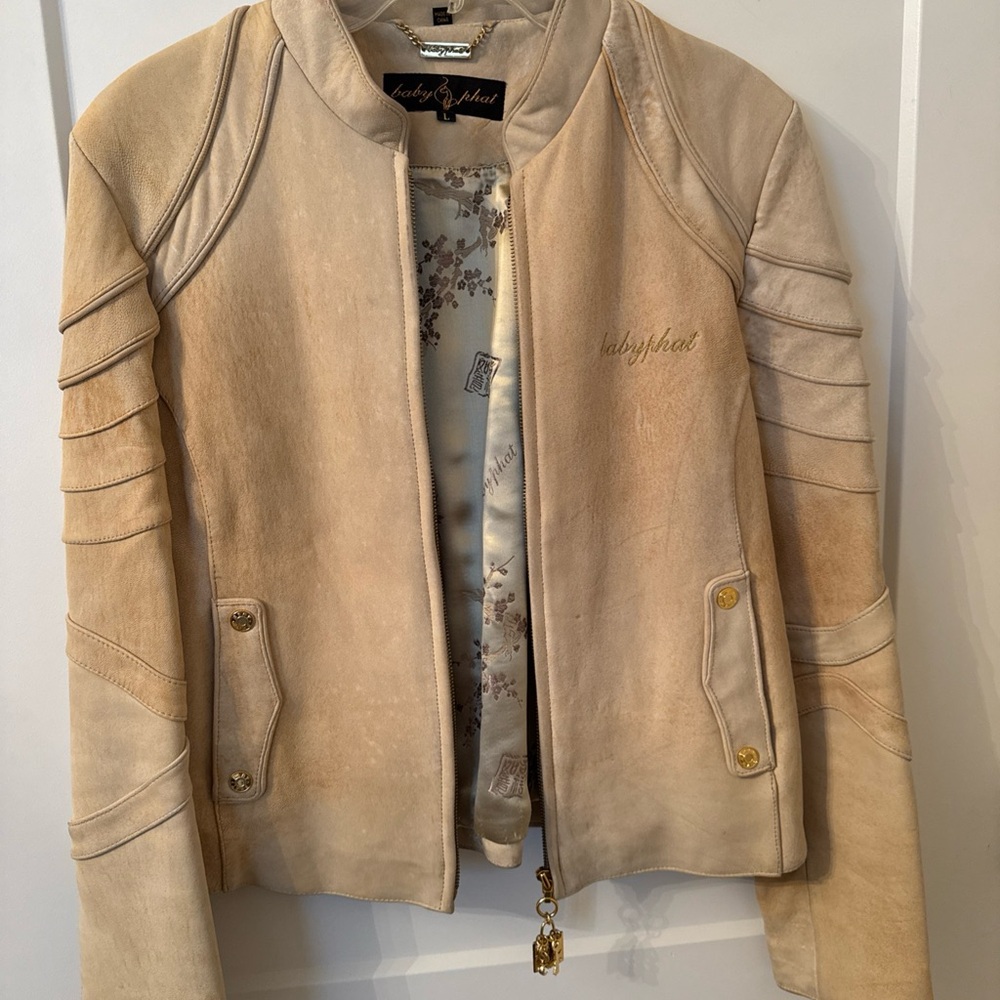 Baby Phat Cream Bomber Jacket
